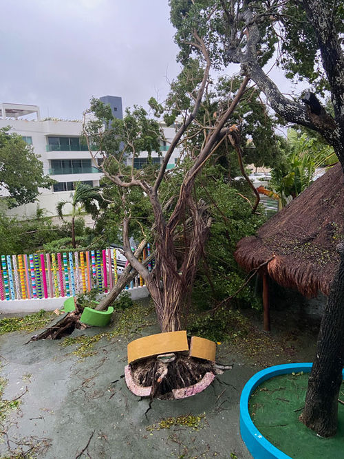 A damaged planter at the Secrets Playa Mujeres Golf and Spa Resort in Cancun. A damaged planter at the Secrets Playa Mujeres Golf and Spa Resort in Cancun.