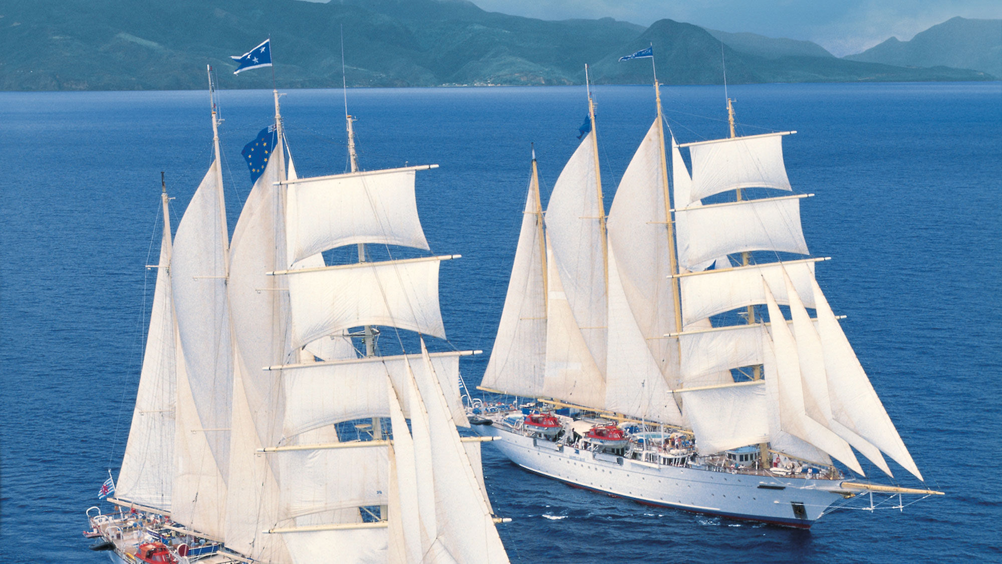 Two of the three Star Clippers ships.