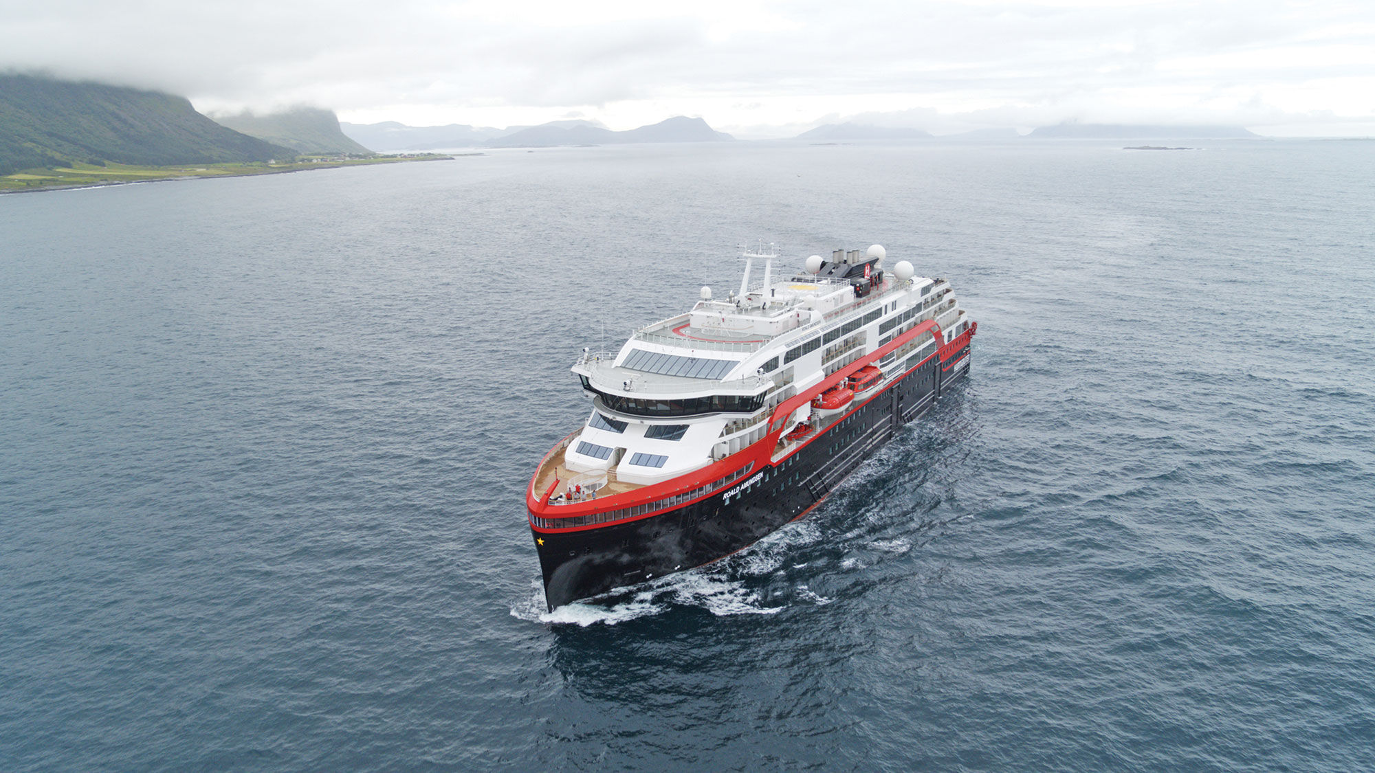 A Hurtigruten expedition ship, the Roald Amundsen.