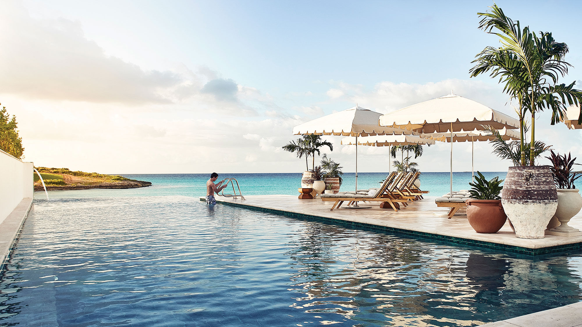 A view of the infinity pool at the Belmond Cap Juluca on Anguilla.