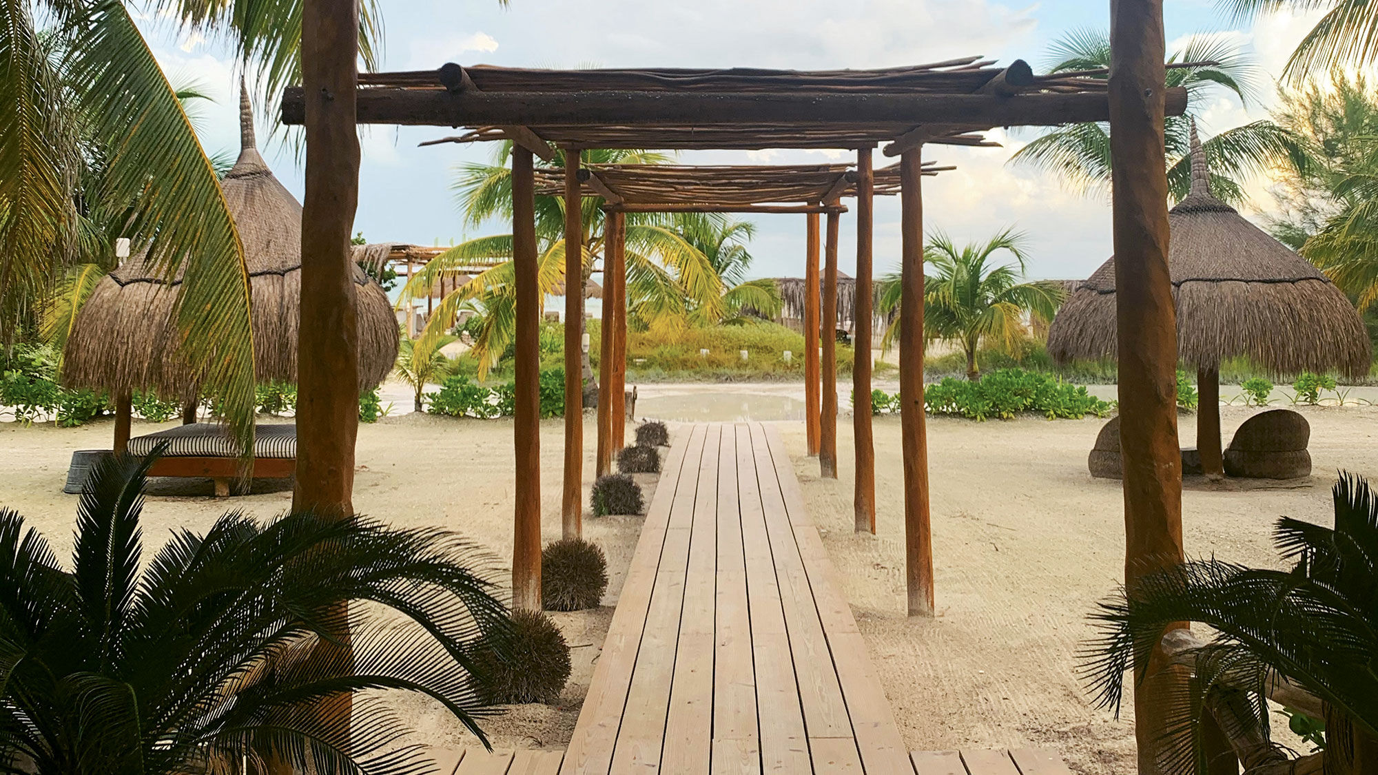 The entrance to Ser Casasandra, a luxury boutique hotel on Isla Holbox off the Yucatan Peninsula.