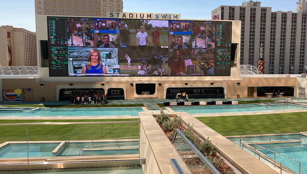 The multitiered Stadium Swim pool complex at the Circa Resort & Casino. The multitiered Stadium Swim pool complex at the Circa Resort & Casino.