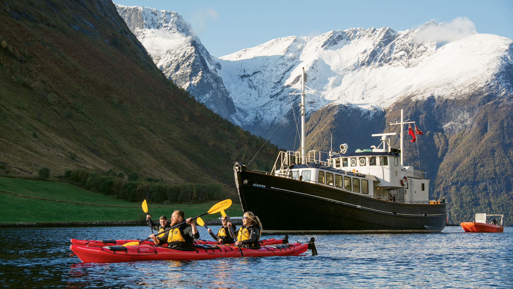 The HMS Gassten, a former Swedish Navy minesweeper with five cabins that sails the western fjords of Norway.