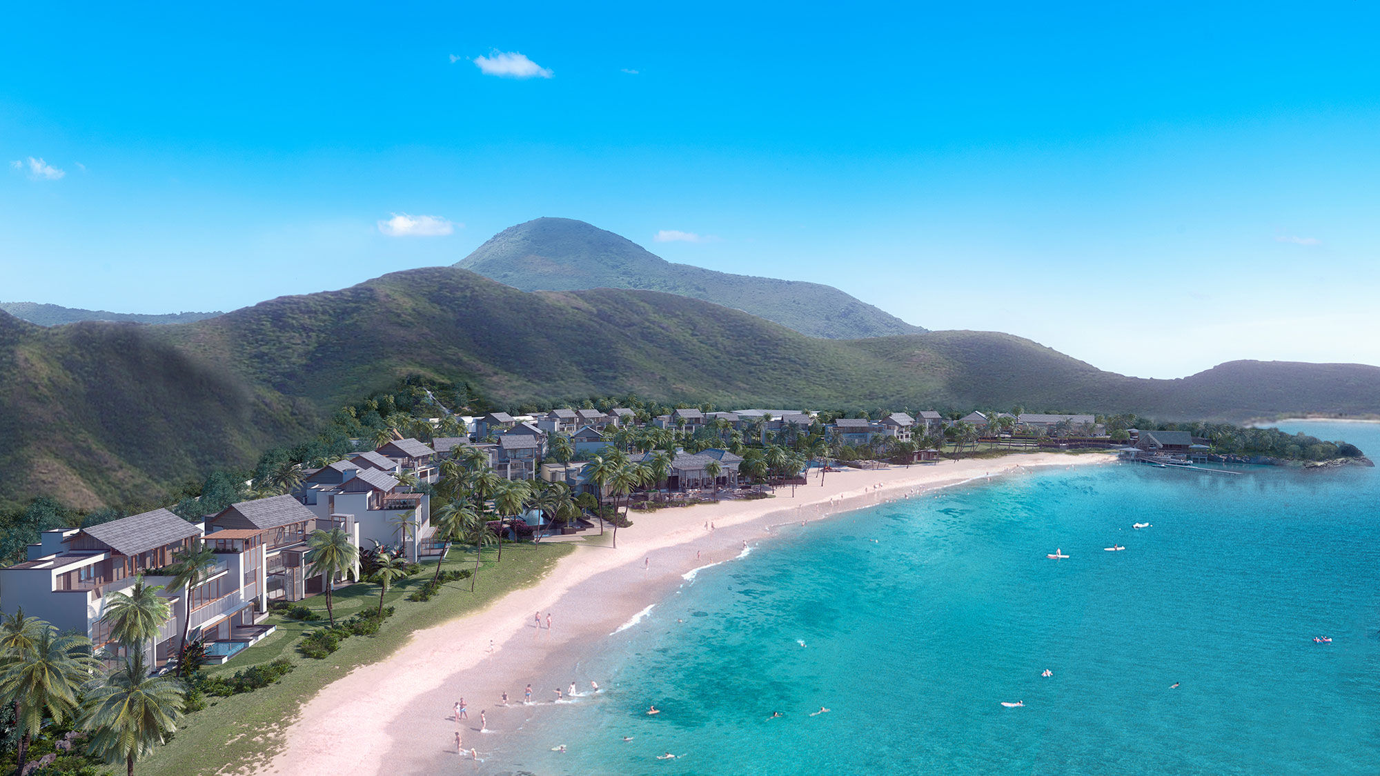 Aerial view of the Park Hyatt St. Kitts, one of four approved resorts for guests in quarantine.