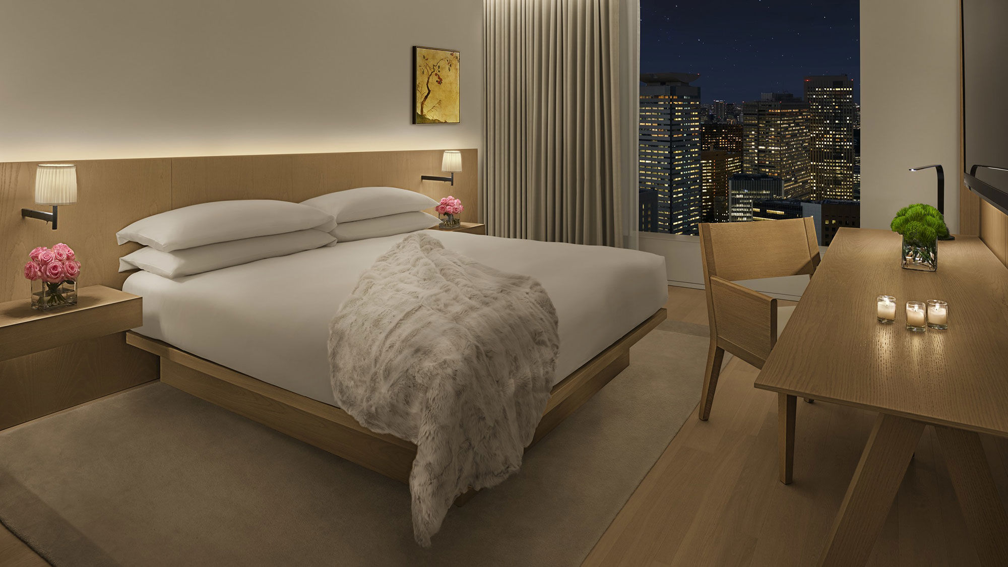 A guest room at the Tokyo Edition Toranomon.