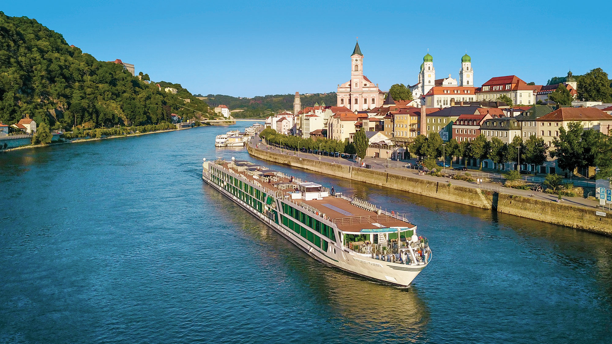 The Amadeus Queen sailing through Passau, Germany. Amadeus River Cruises still plans to sail holiday itineraries but said those plans could change.