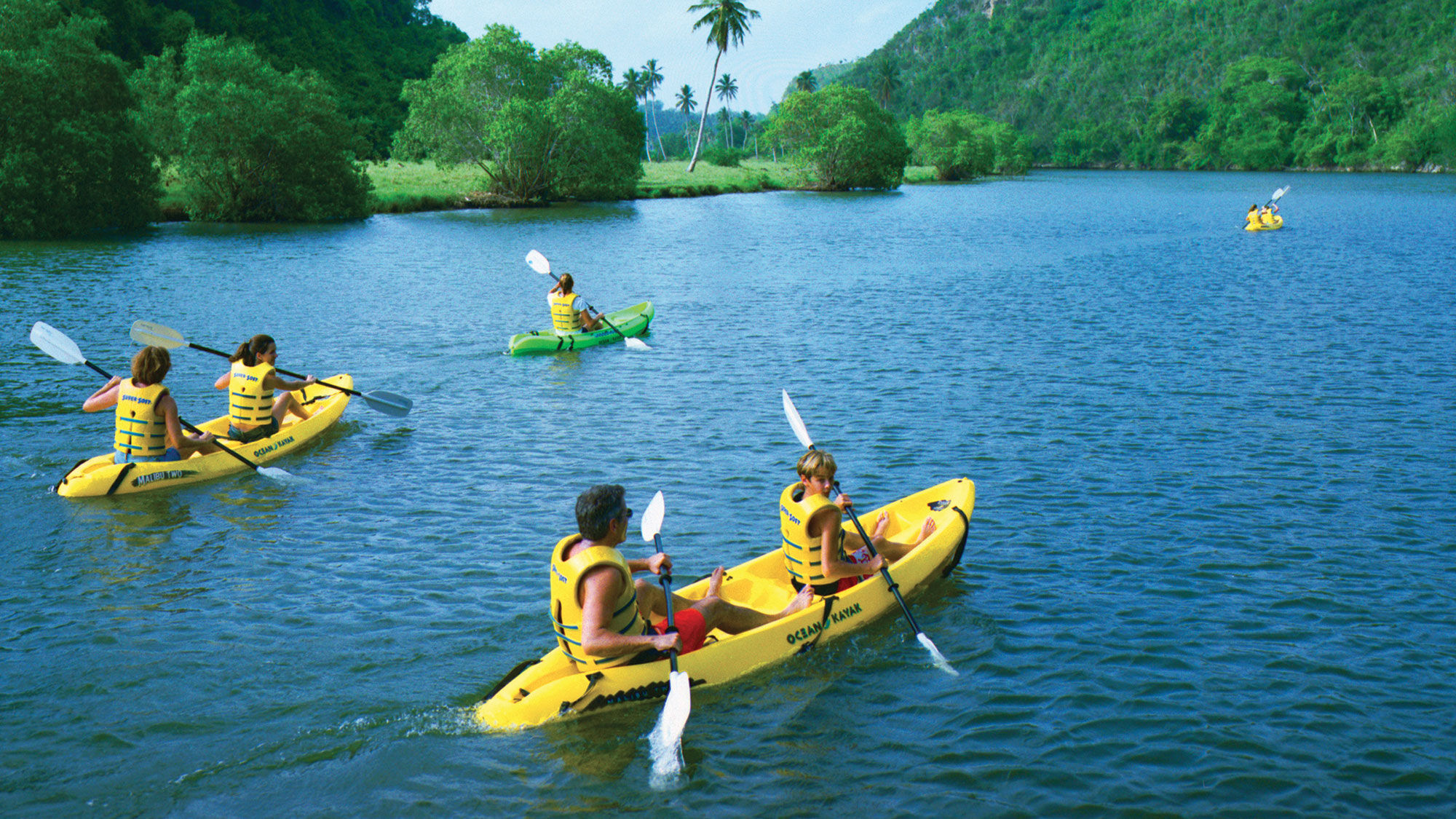 Kayaking is a family activity  at Casa de Campo in the Dominican Republic.