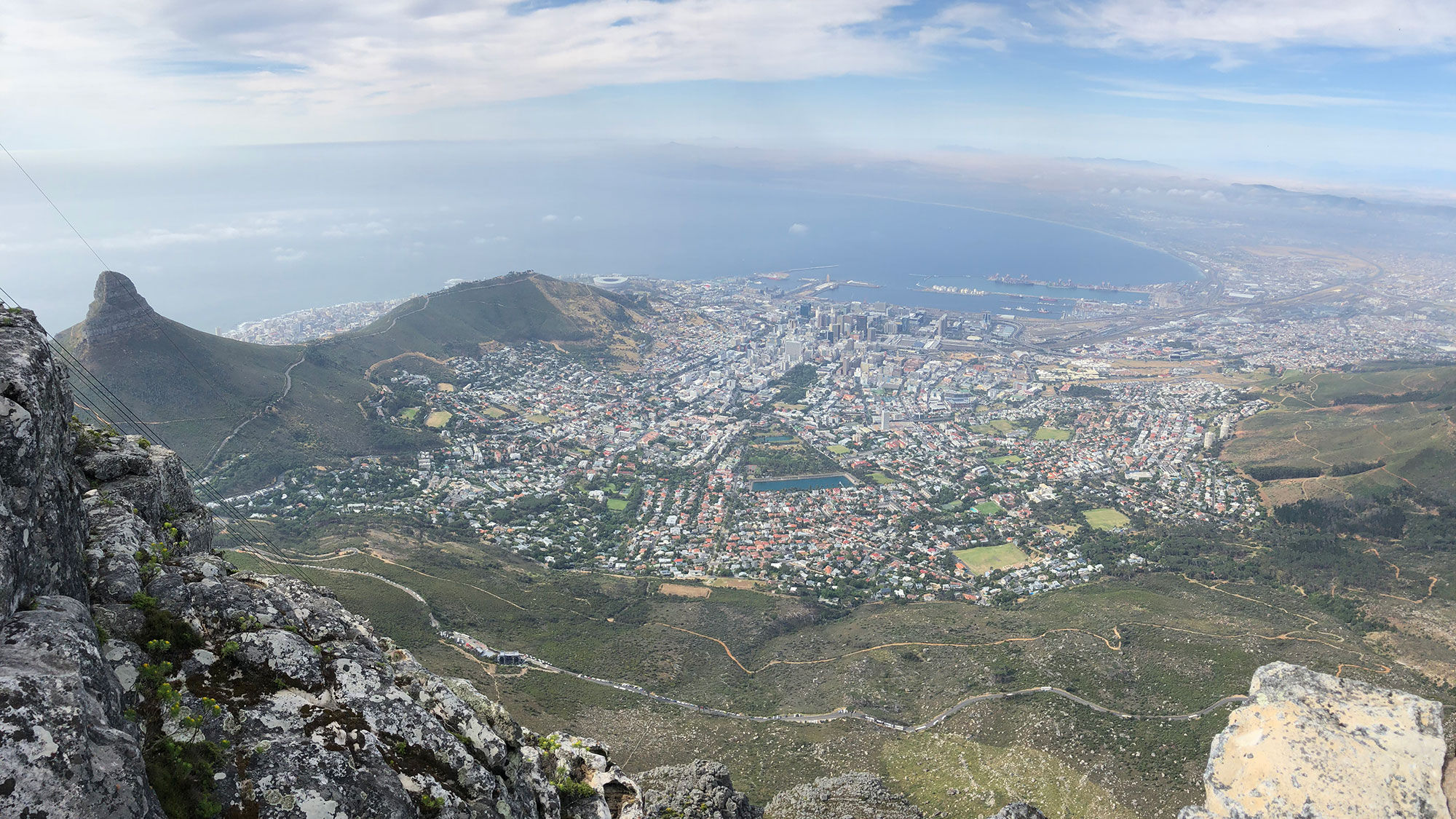 Cape Town from the top of Table Mountain.