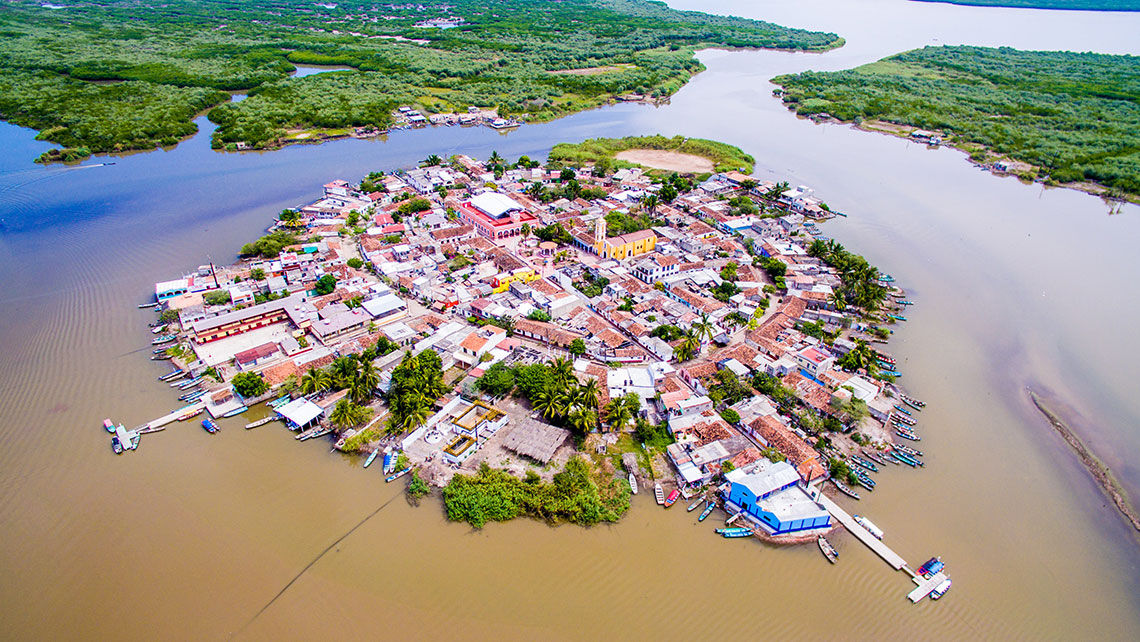 Mexcaltitan can be reached by ferry.