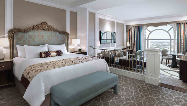 The luxury king suite at the Venetian. The luxury king suite at the Venetian.