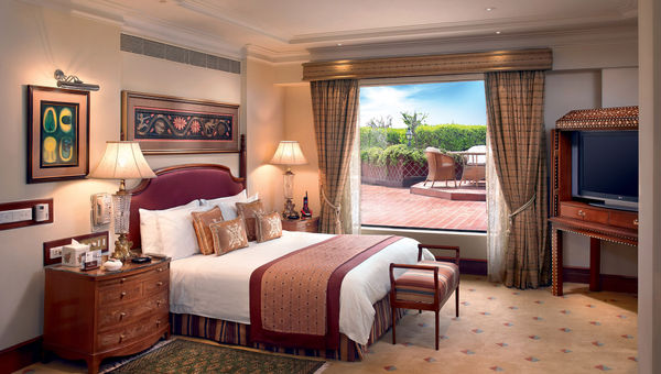 The Ashoka Suite bedroom at the ITC Maurya, which features 25 suites. The Ashoka Suite bedroom at the ITC Maurya, which features 25 suites.