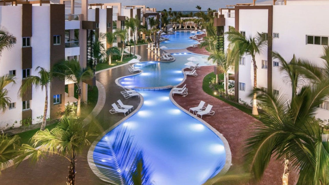 The pool area at the Radisson Blu Resort & Residence Punta Cana in the Dominican Republic.