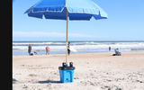 U-Stand is looking ahead to better times with its secure umbrella stand that doubles, if not triples, as a cup holder and/or cooler. The design is simple and practical.