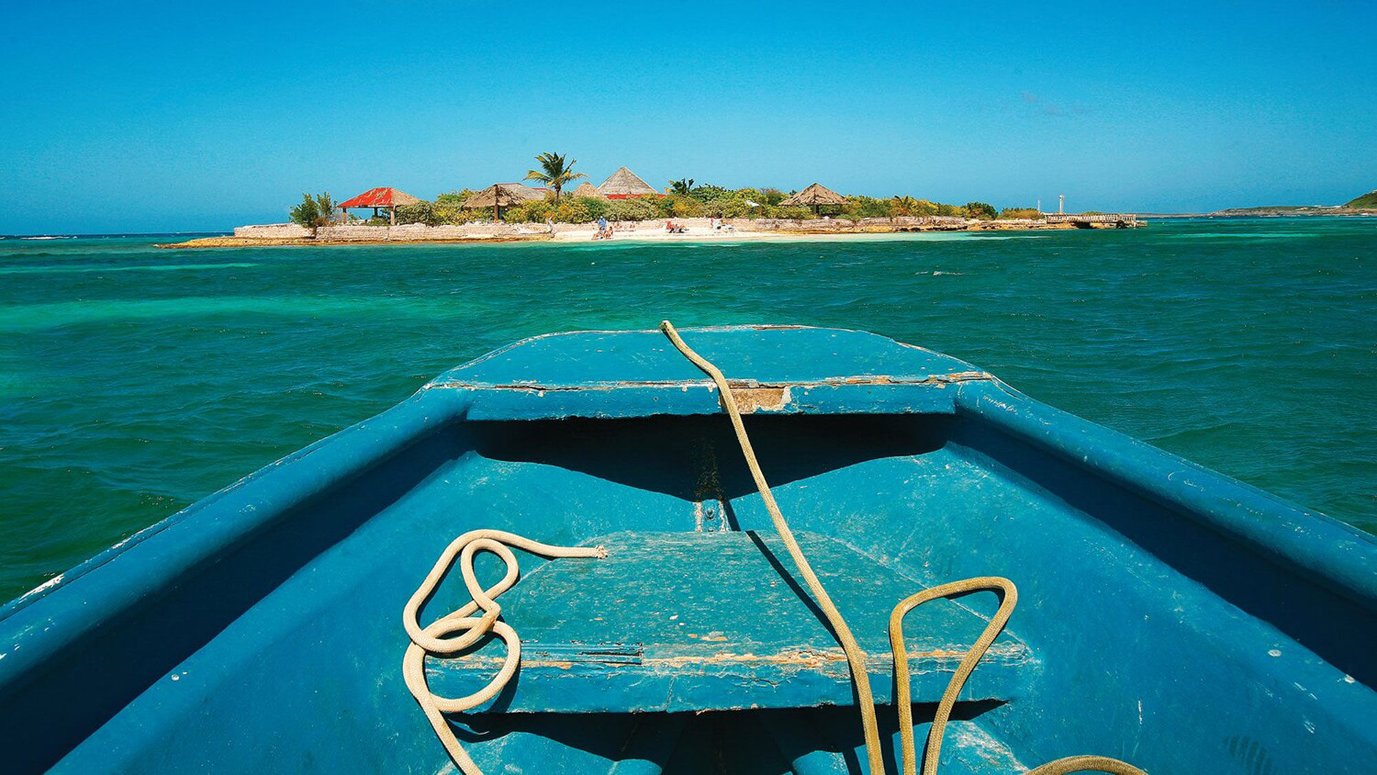 Heading to Scilly Cay, a private island reached by a two-minute boat ride from Anguilla's eastern tip.