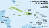 The latest Caribbean travel protocols for U.S. visitors and map
