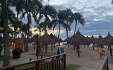 Beach palapas at the Hyatt Regency Aruba Resort, Spa and Casino.