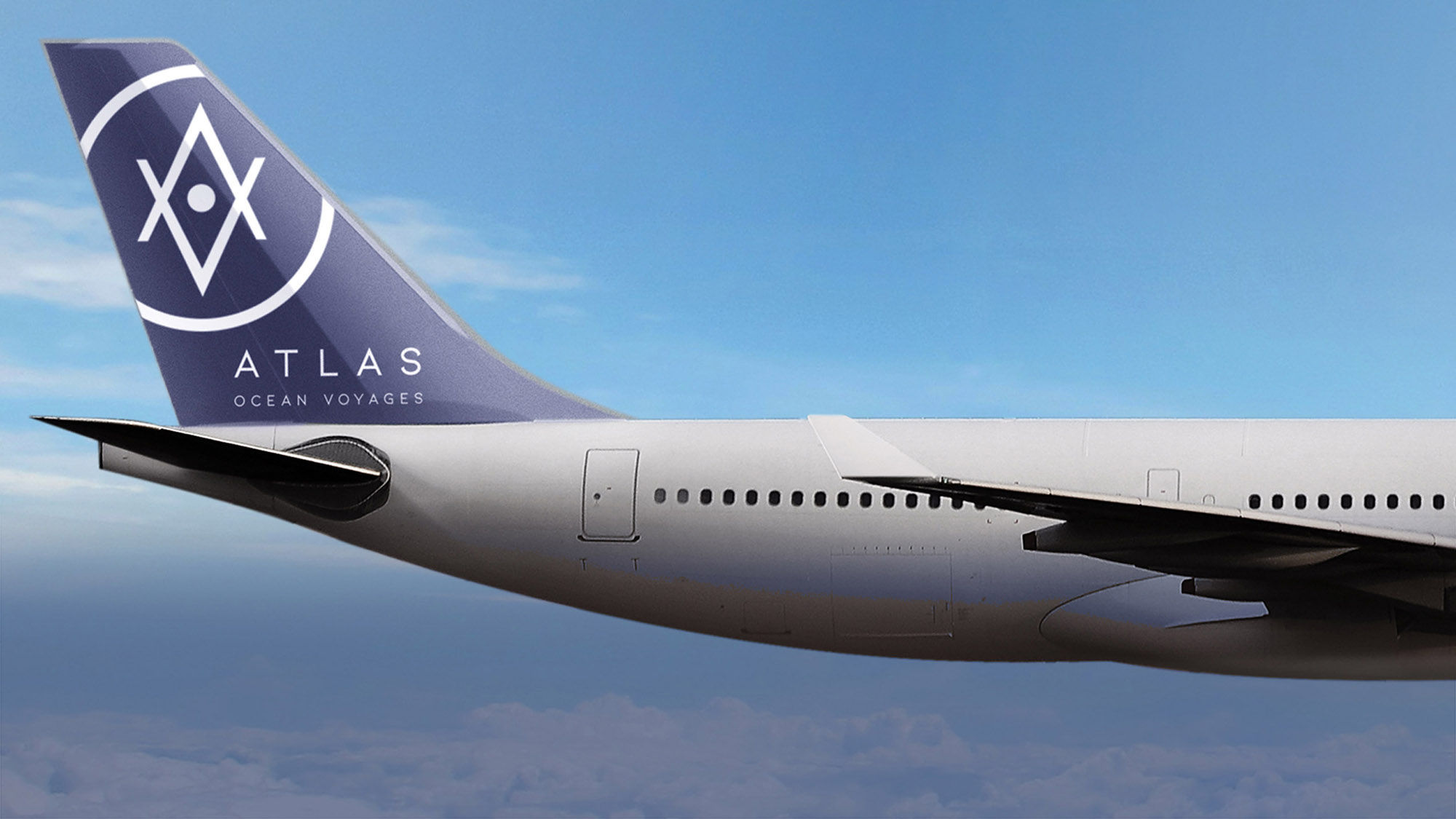 A rendering of the private jet Atlas will charter for Antarctica itinerary passengers. The jet will have the Atlas logo on it.