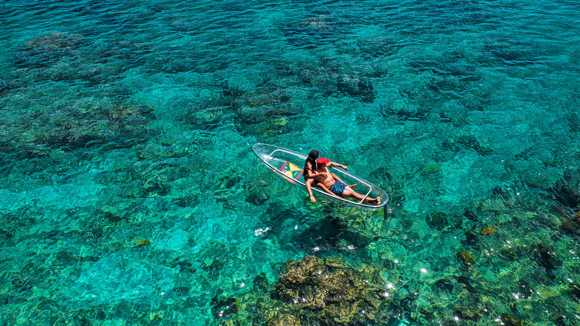 See-through kayaks are a new option in Grenada.