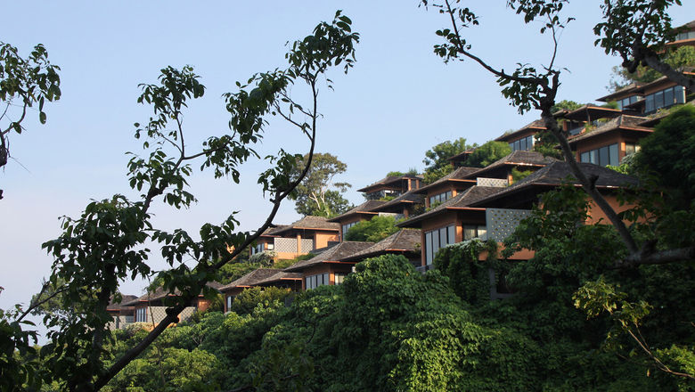 Villas on a hillside at Sri Panwa on Phuket Island.