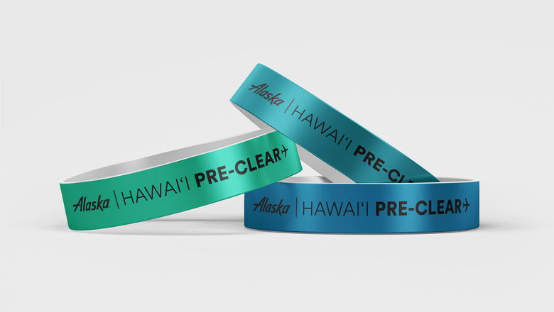 Alaska Airlines passengers will receive wristbands if they have been precleared as testing negative for Covid-19 before travel to Hawaii.