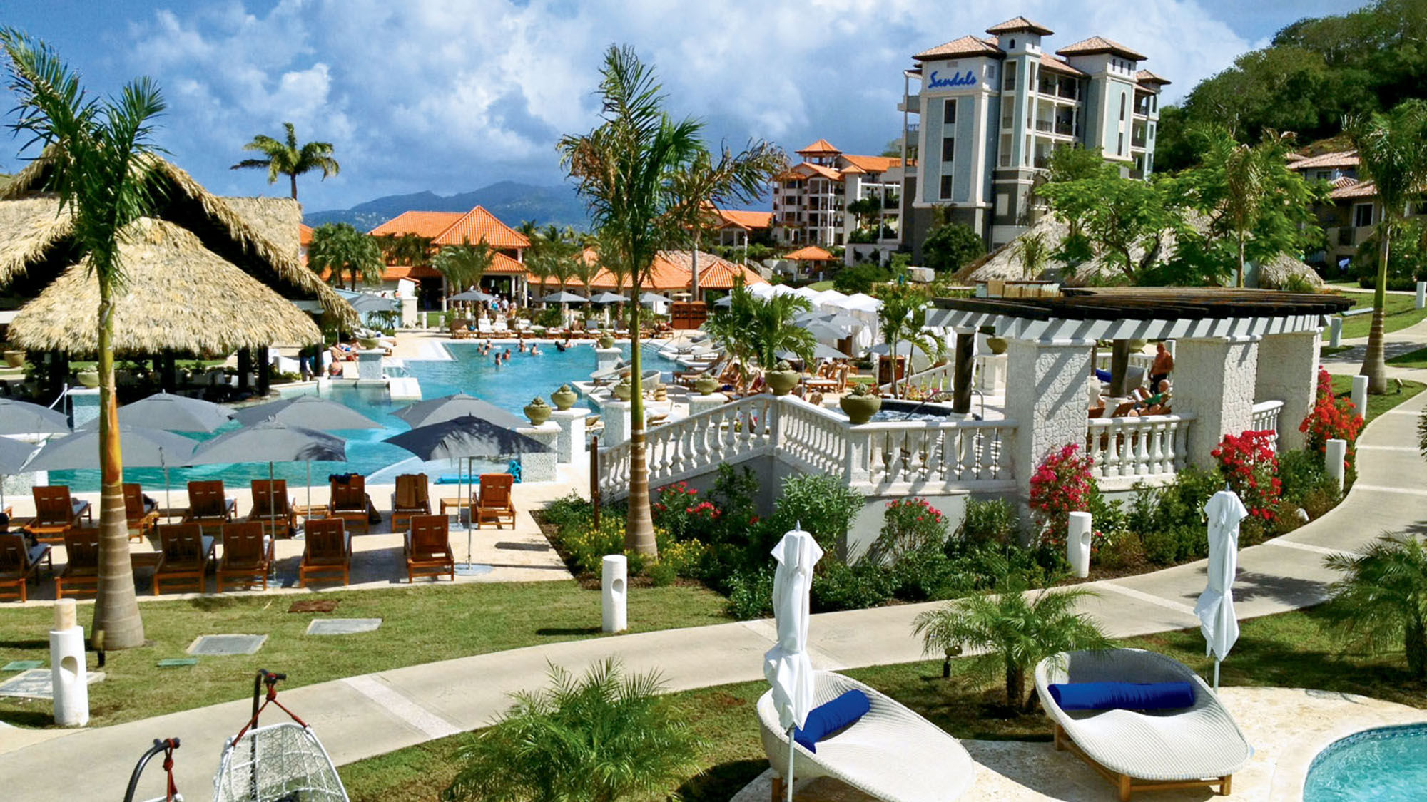 The pool area at Sandals Grenada.