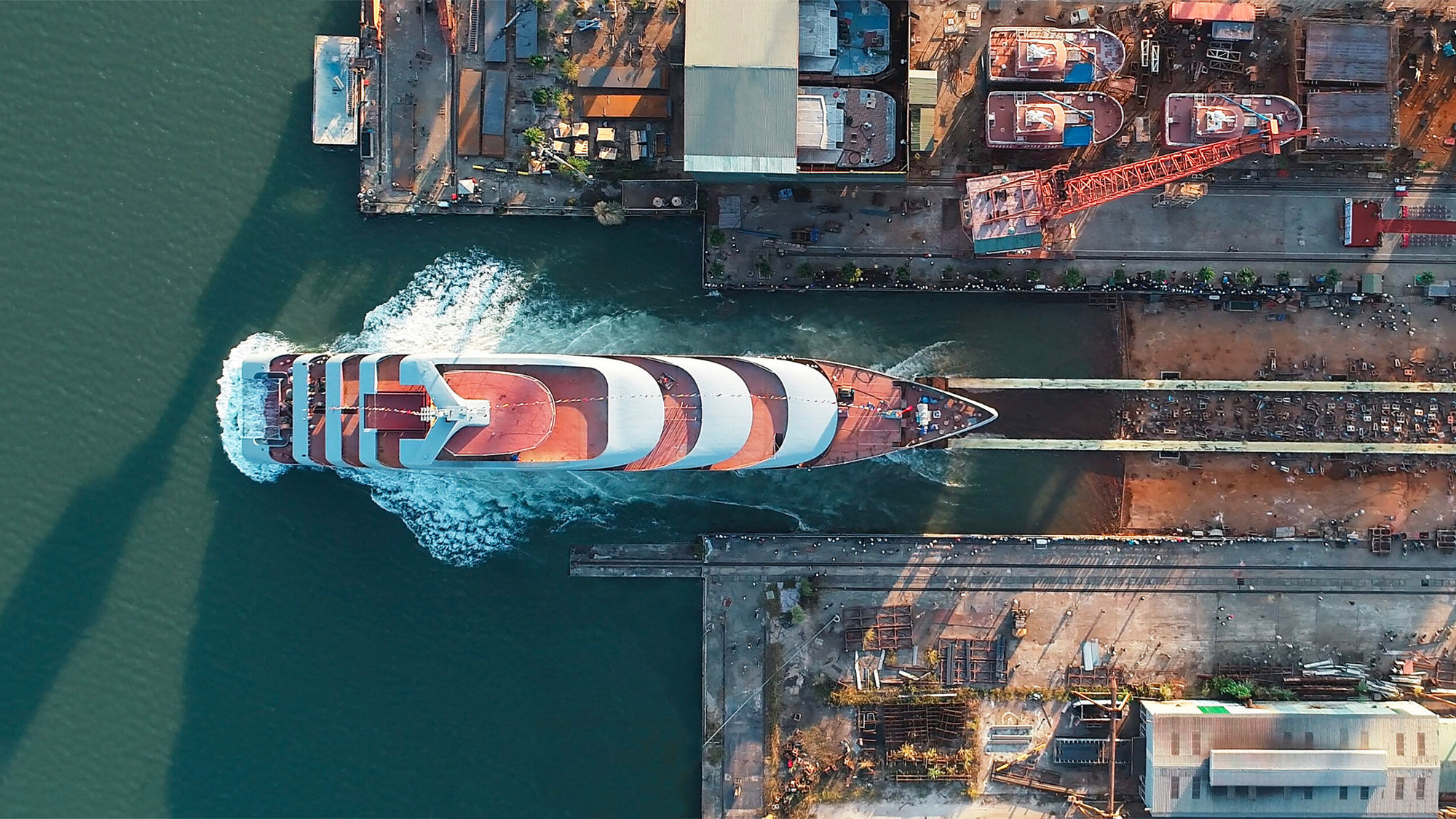 The Emerald Azzurra was floated out this weekend at the Halong Shipbuilding Co. in Vietnam.