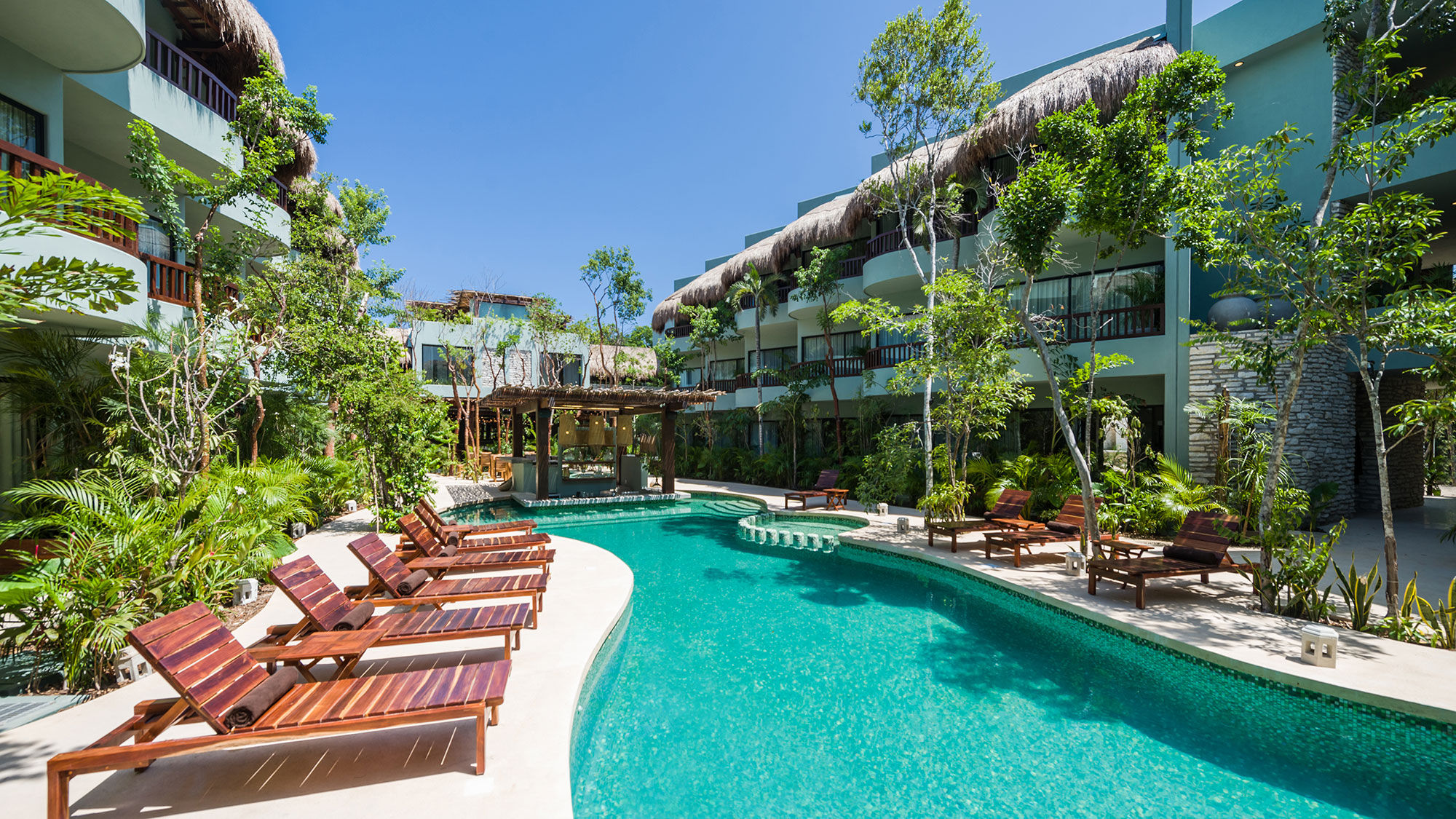One of the two pools at the Kimpton Aluna Hotel, which opens on Dec. 18.