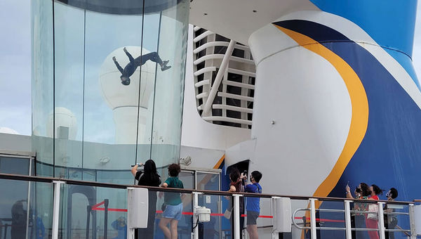 Passengers at Ripcord by iFLY during the Dec. 1 Singapore sailing. Passengers at Ripcord by iFLY during the Dec. 1 Singapore sailing.