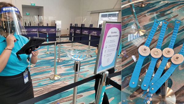 Together, the wristband token, key card and TraceTogether app/token make up "a trilogy of must-haves" onboard. Together, the wristband token, key card and TraceTogether app/token make up "a trilogy of must-haves" onboard.