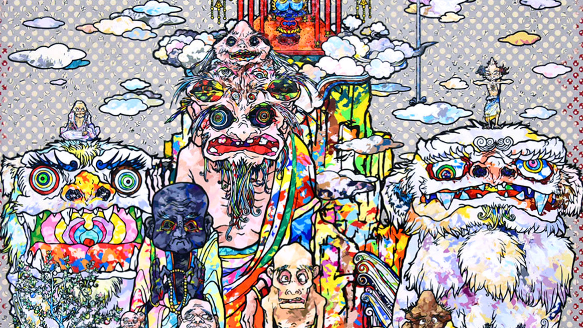 "Dragon Shen Breathes Out a Pavilion" by Takashi Murakami is part of an exhibition at Bellagio.