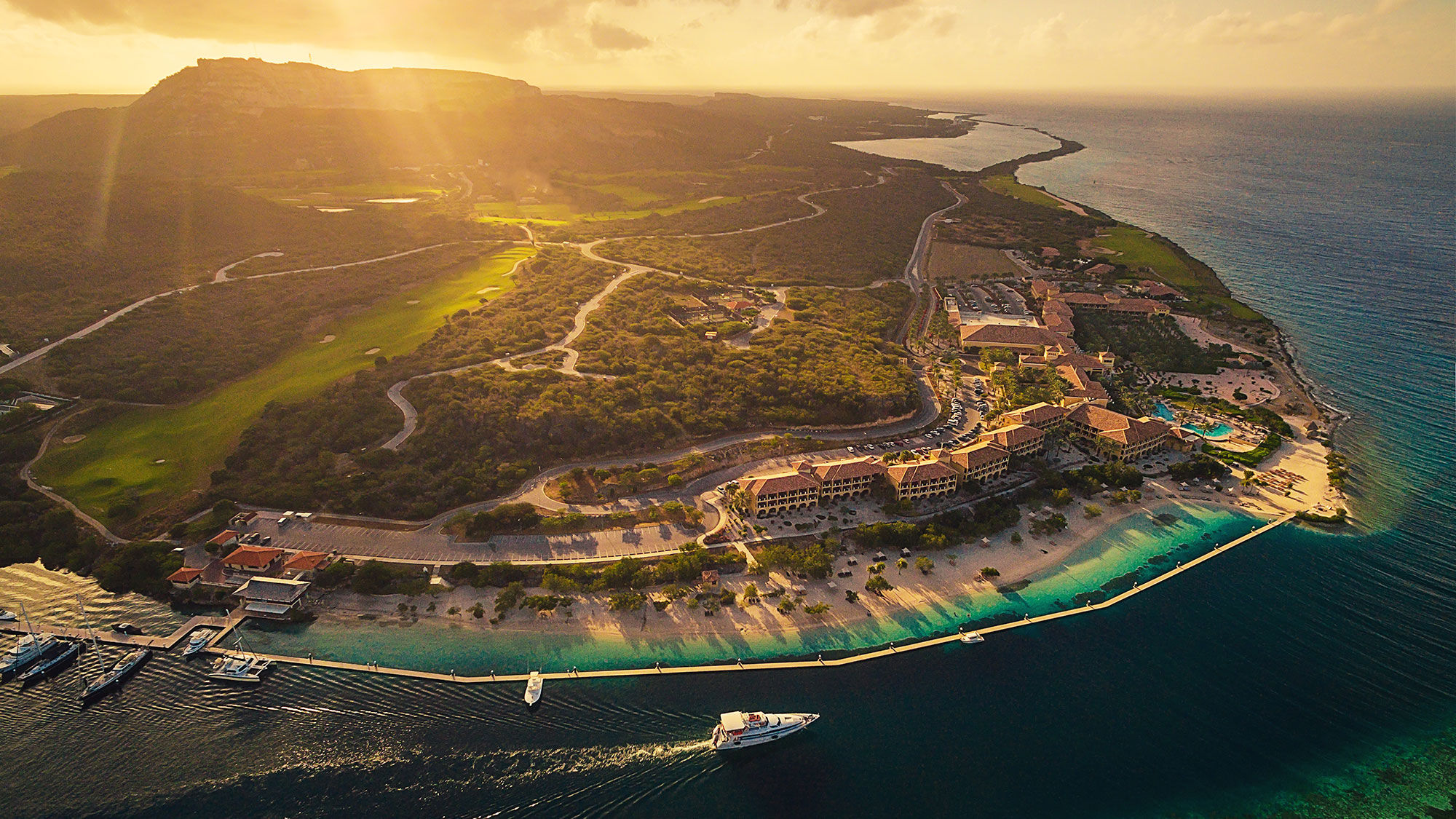 An aerial view of the future Sandals Curacao.