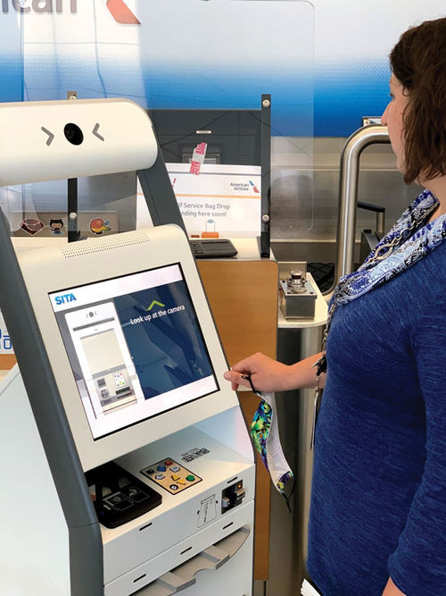 Touchless bag drop used at Dallas-Fort Worth Airport. Analysts predict more touchless and biometric options will be evident in U.S. airports next year.
