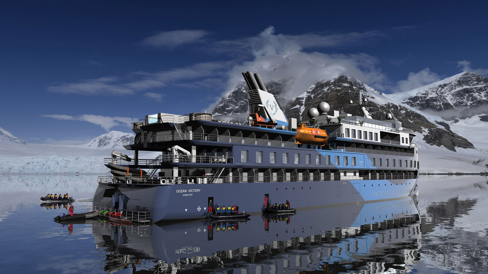 The Ocean Victory is the first of two new expedition-style vessels planned by American Queen Steamboat Co.’s Victory Cruises and will be the first to sail beyond the lower 48 states.