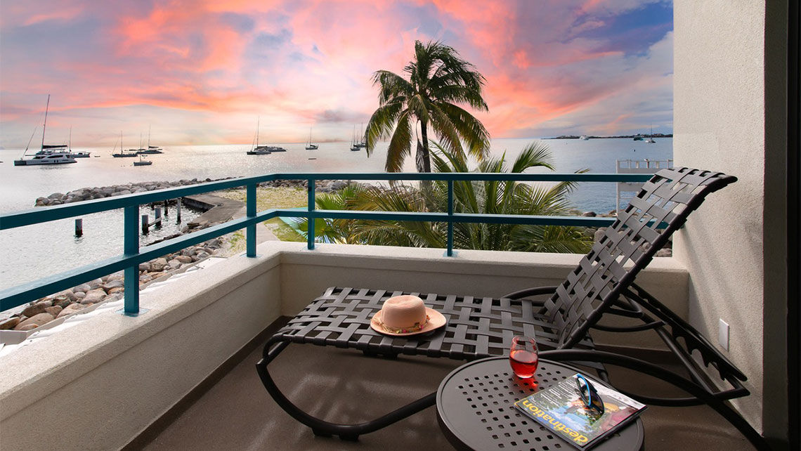 A balcony view from Royal Palm Beach Resort on St. Maarten.