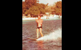 Stewart water skiing in his youth.
