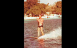Stewart water skiing in his youth.