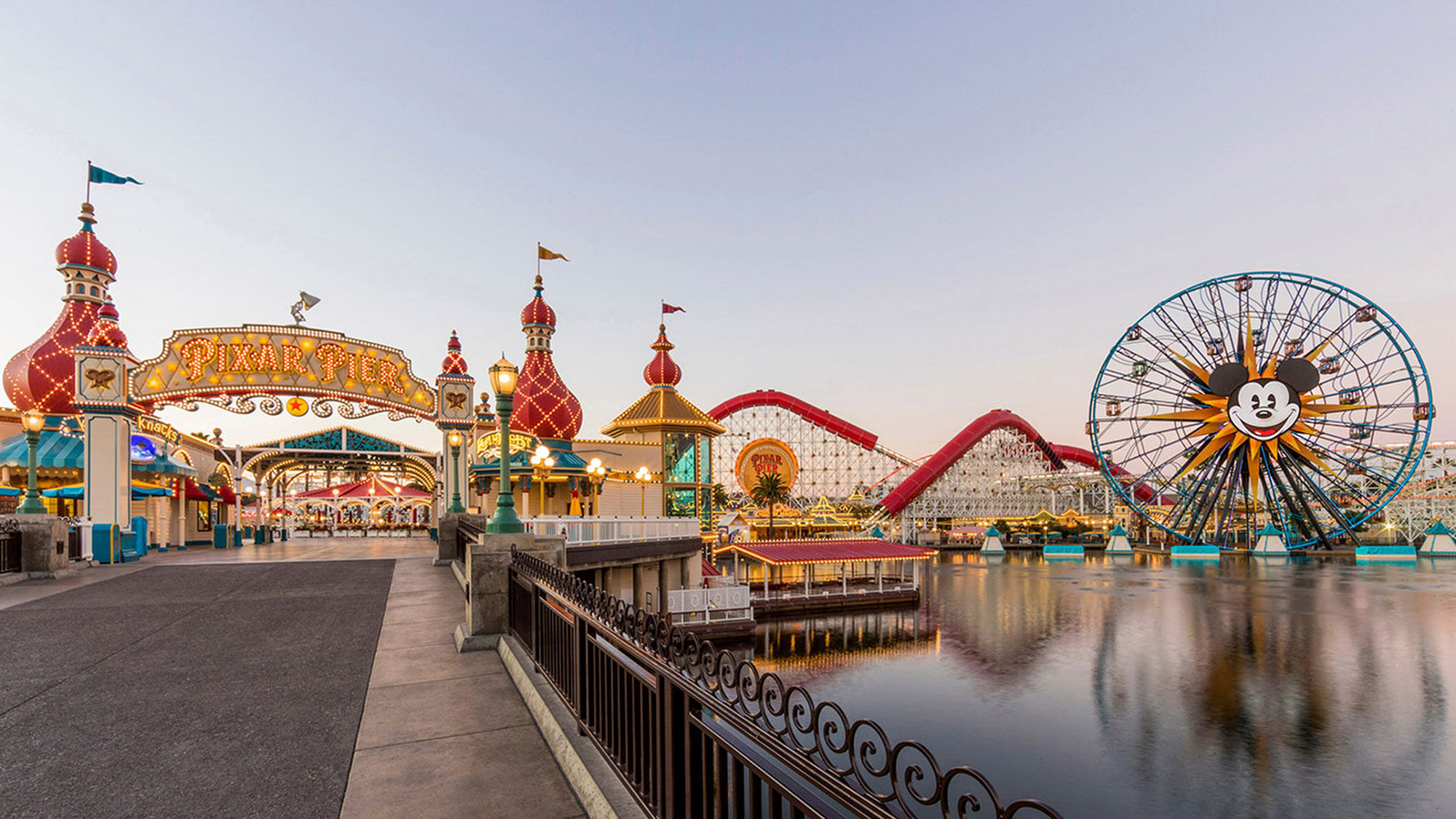 Pixar Pier at Disneyland. The California theme park plans to reopen at the end of April.
