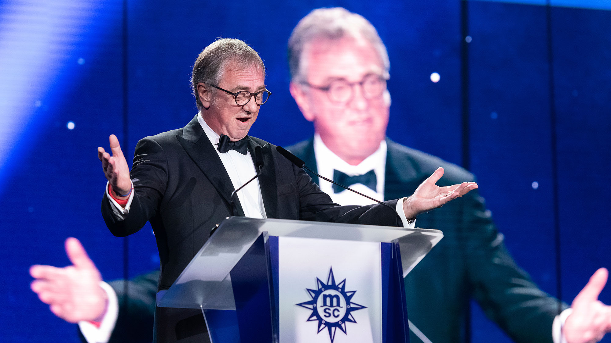Pierfrancesco Vago at the MSC Grandiosa christening in Hamburg, Germany, in November 2019.