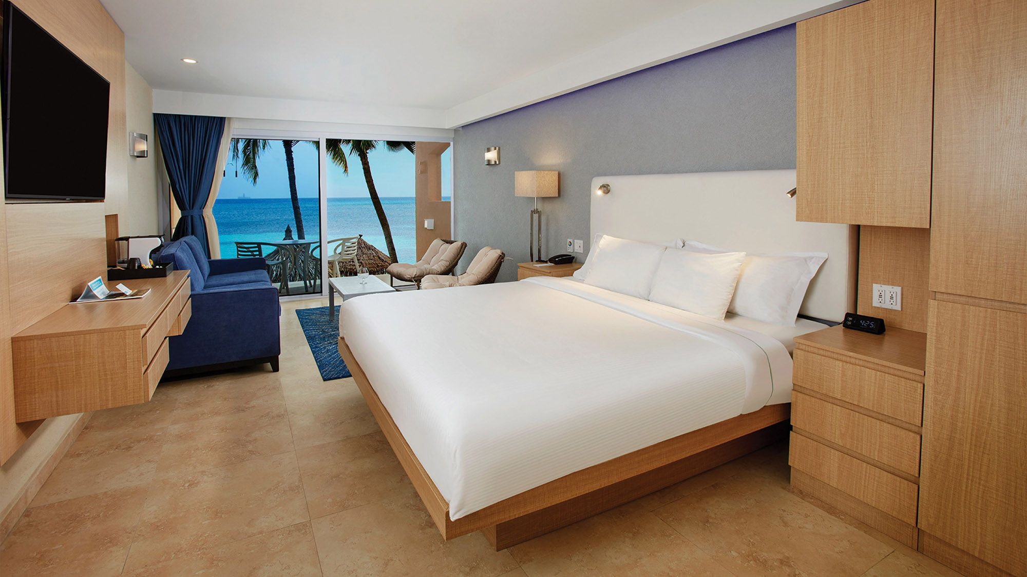 An oceanfront room at the Tamarijn Aruba.