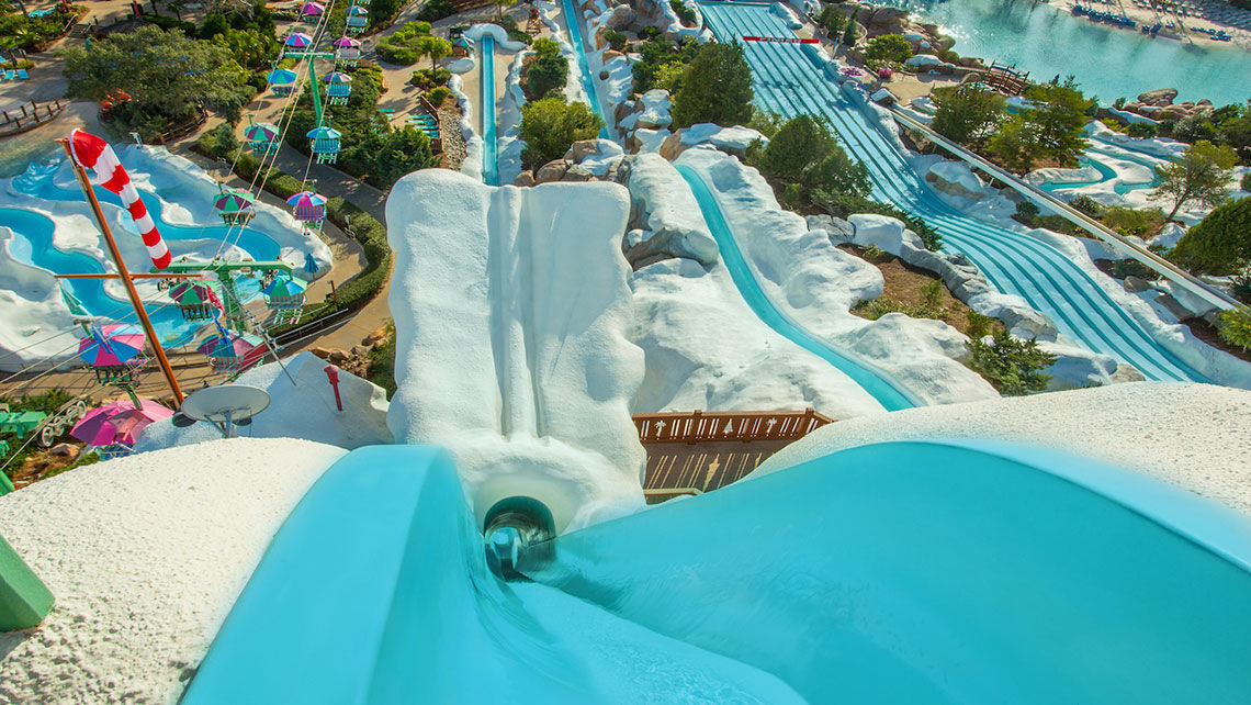 Guests will not have to wear masks down waterslides when Disney's Blizzard Beach reopens in March.