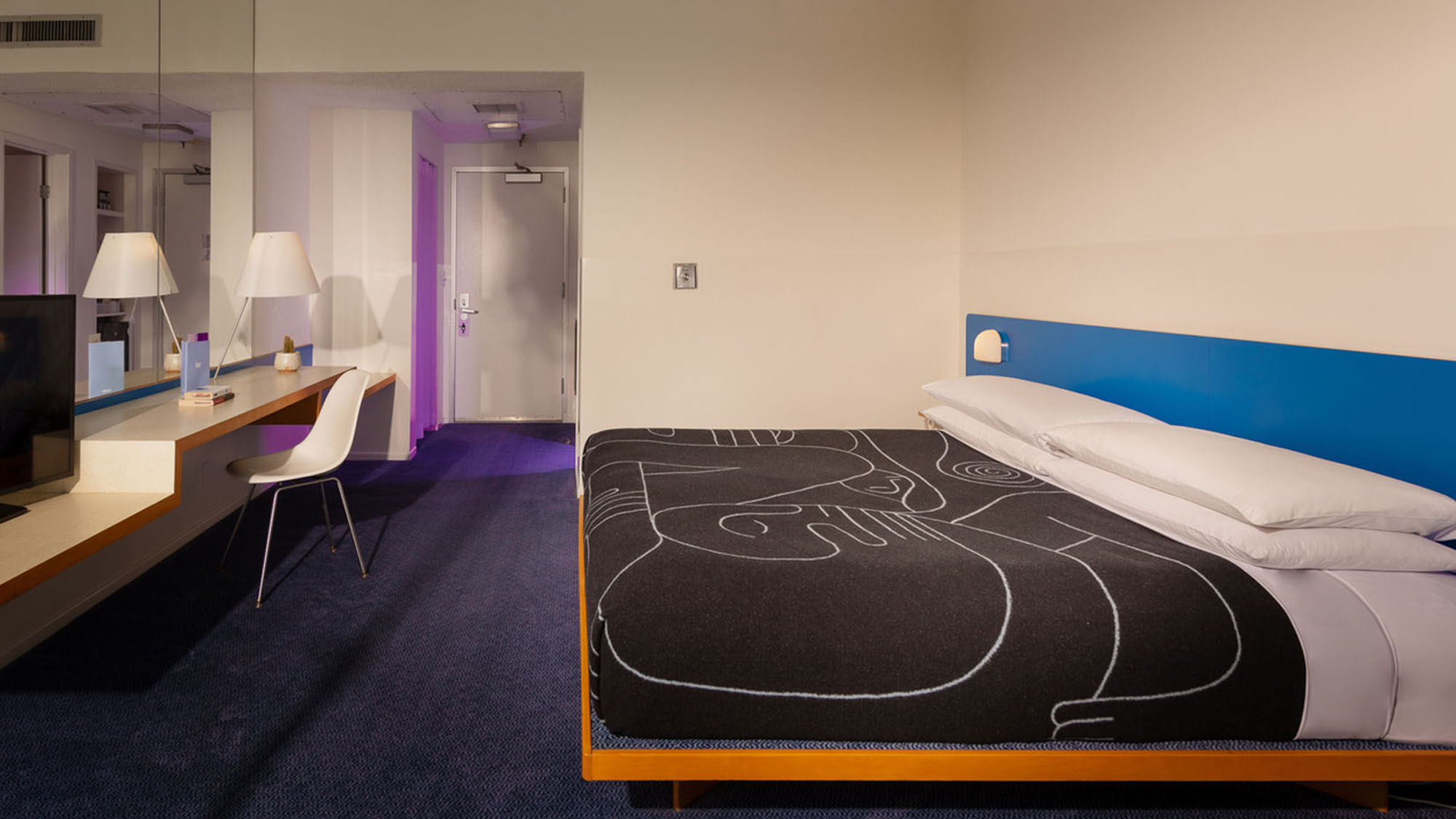 A guestroom at the Standard Hollywood in West Hollywood, Calif.