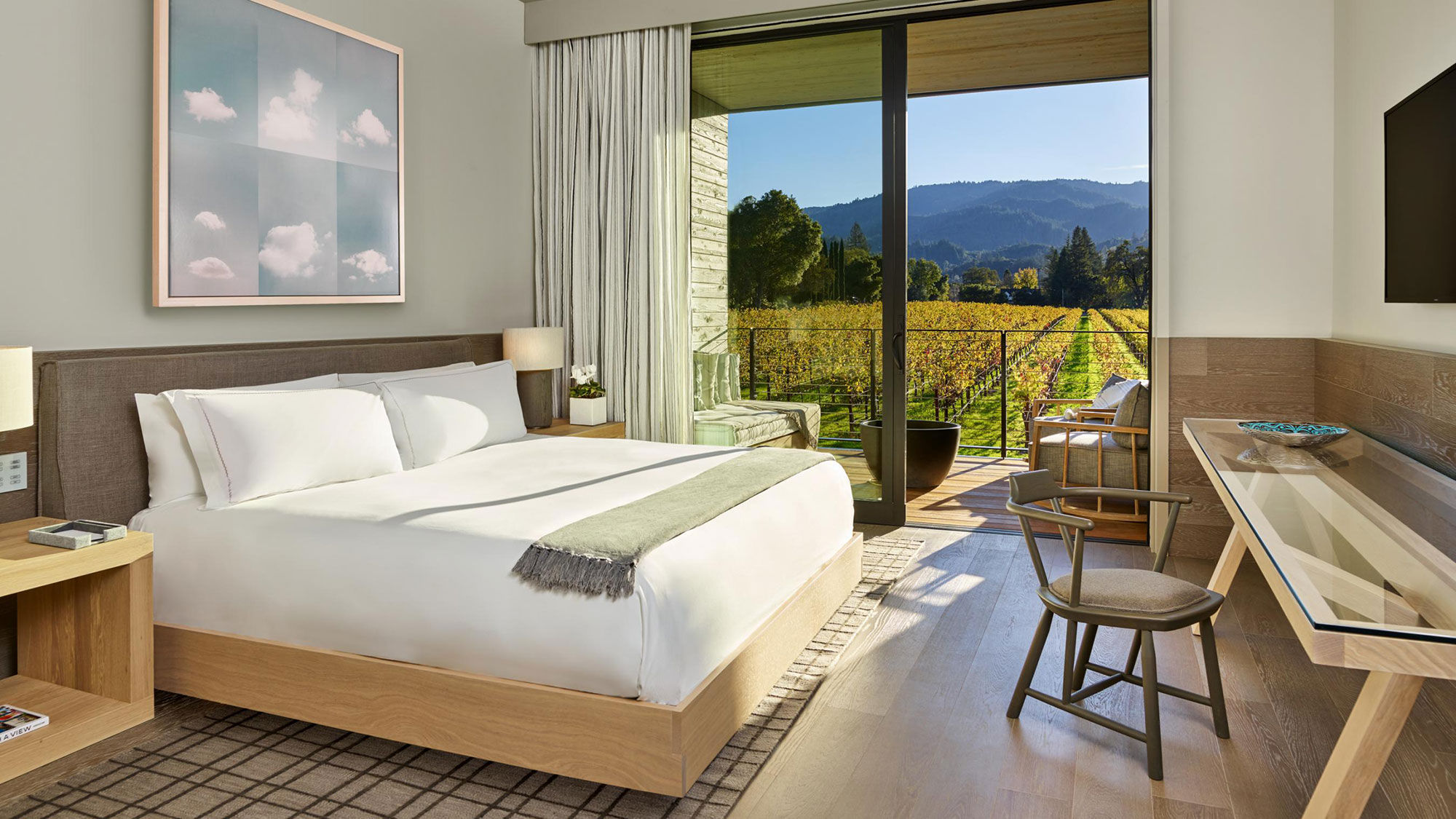 A guestroom at the Alila Napa Valley, which will be Hyatt's third Alila hotel in the state when it opens on March 15.