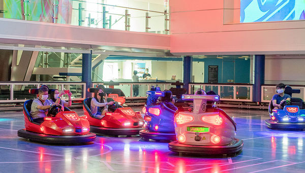 Bumper cars on the Quantum of the Seas, which launched cruises out of Singapore in December.