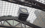 The main concourse clock, which serves as a centerpiece for Moynihan Train Hall. The Art Deco-inspired clock measures nearly 12 feet tall and over six feet wide and weighs roughly 4,000 pounds.