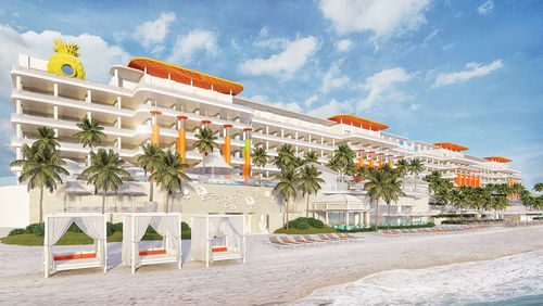 A rendering of the exterior of the all-inclusive resort, which will open in June. A rendering of the exterior of the all-inclusive resort, which will open in June.