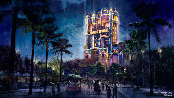 Iconic structures at all four parks, including the Holiday Tower Hotel at Disney’s Hollywood Studios, will turn into “Beacons of Magic” in the evening with special iridescent touches.