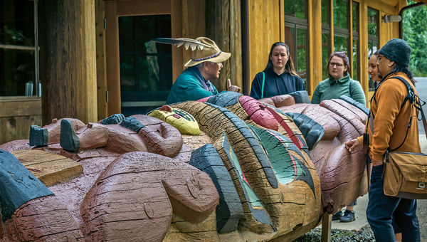 One of Experience Alaska Tours' excursions in Ketchikan visits the Saxman Native Village before a crab feast. One of Experience Alaska Tours' excursions in Ketchikan visits the Saxman Native Village before a crab feast.