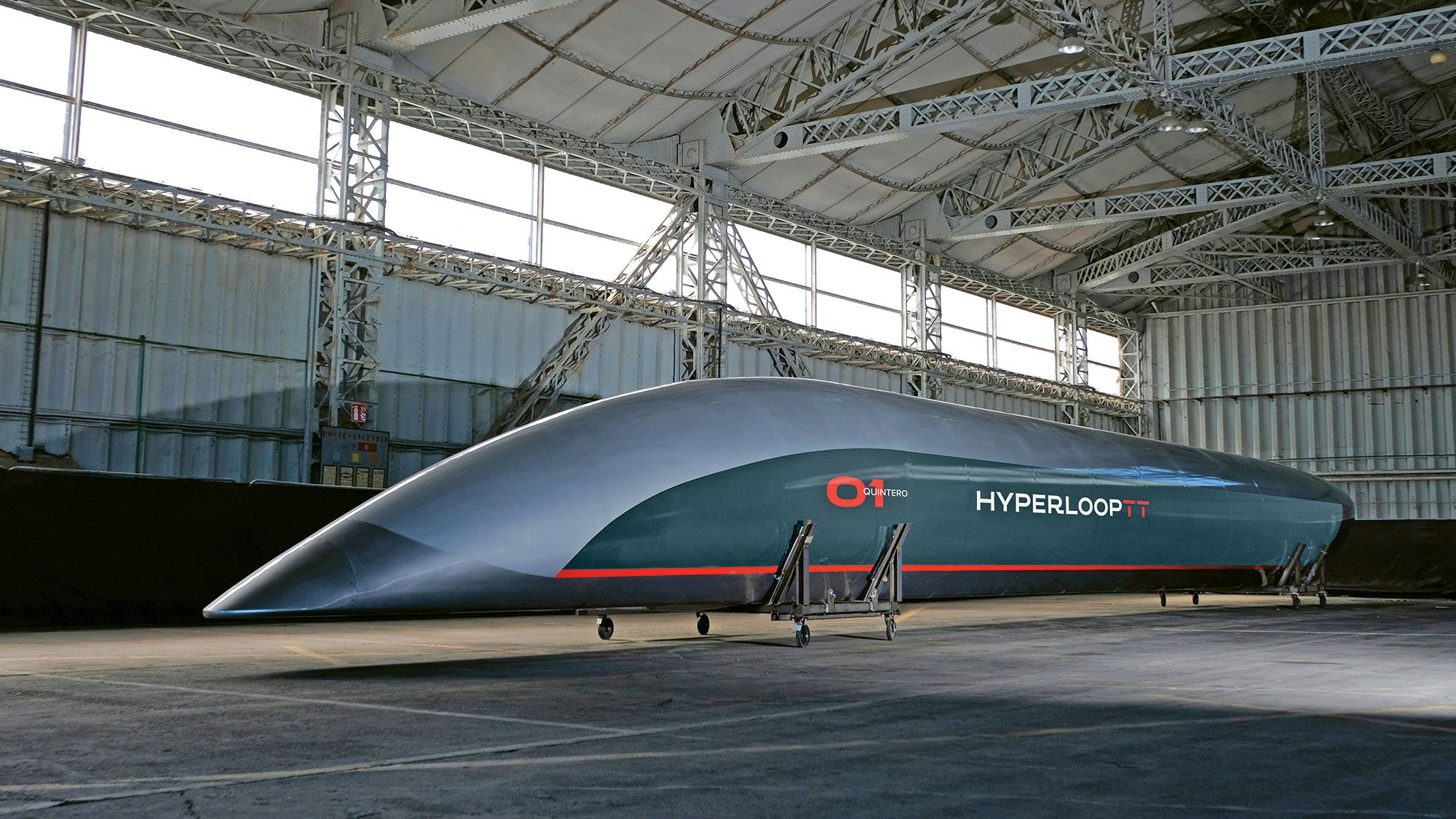 The HyperloopTT prototype capsule in Toulouse, France. The first commercial hyperloop systems should be in operation this decade, developers of the technology say.