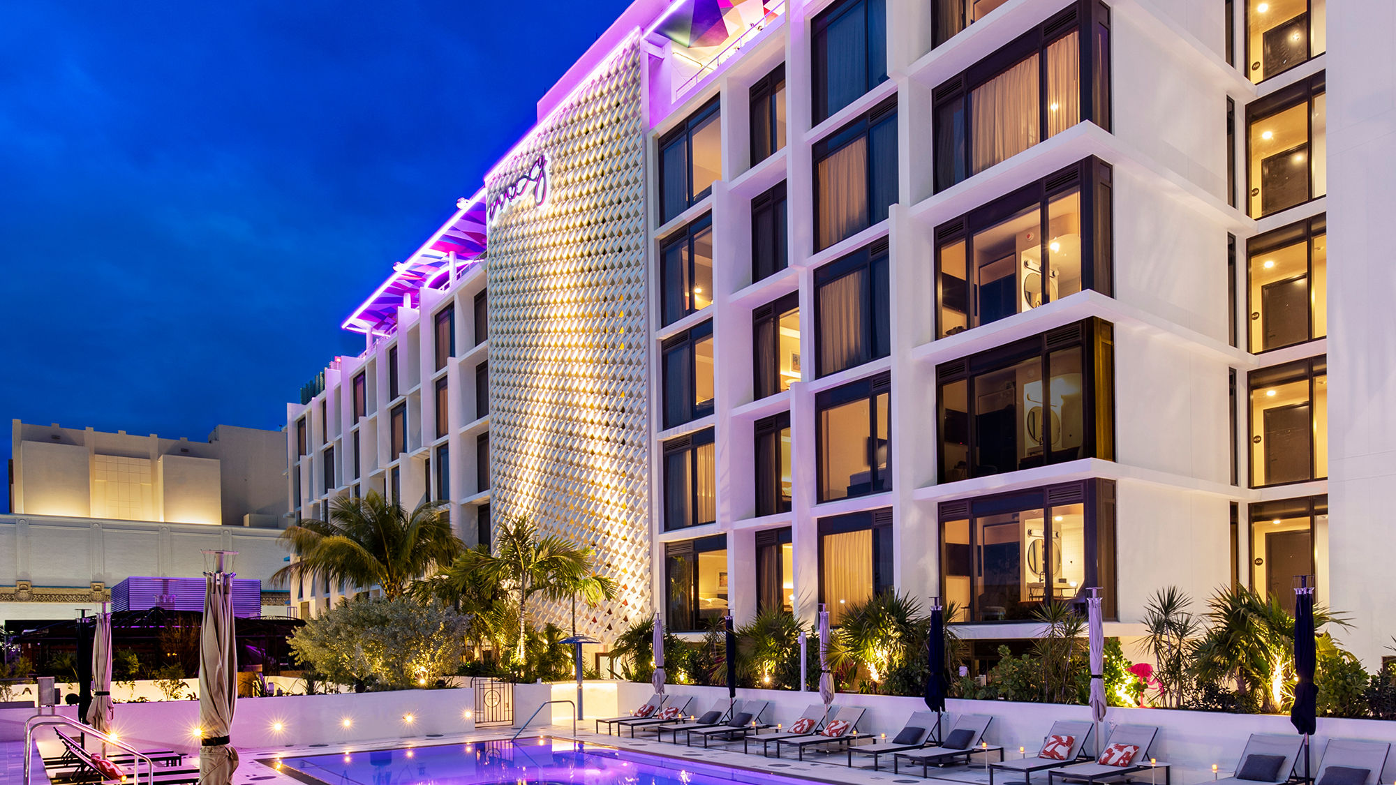 The Moxy Miami South Beach is located in Miami Beach's Art Deco District.