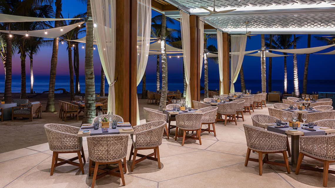 Mezquite, the beach bar and grill at the Conrad Punta de Mita.
